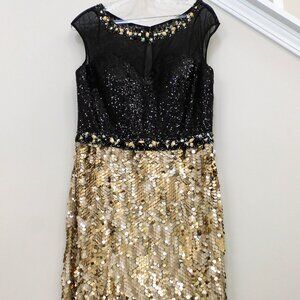Black and Gold Annabelle Sequin Dress